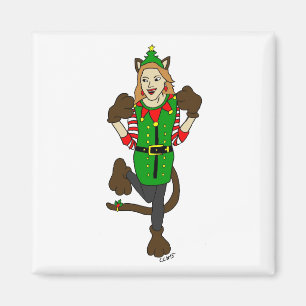 a Christmas catgirl Magnet