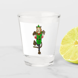 a Christmas catgirl Shot Glass