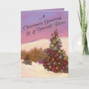 A Christmas Greeting To A Special Boss Holiday Card