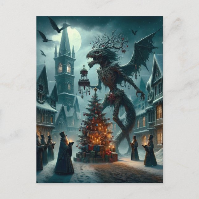A Christmas Horror AI Generated Art Postcard (Front)