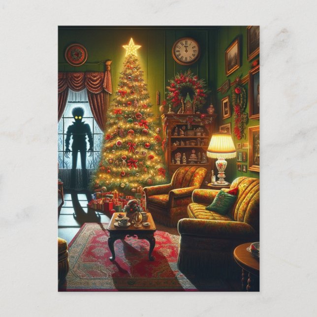 A Christmas Horror AI Generated Art Postcard (Front)