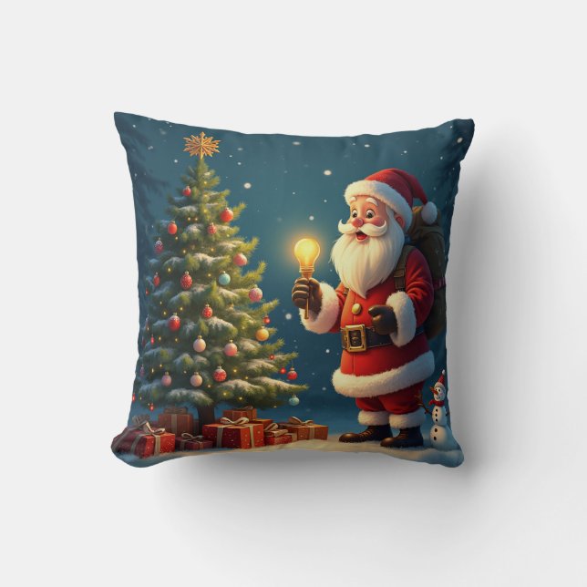 a Christmas present Throw Pillow (Front)