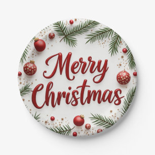 a Christmas round plate