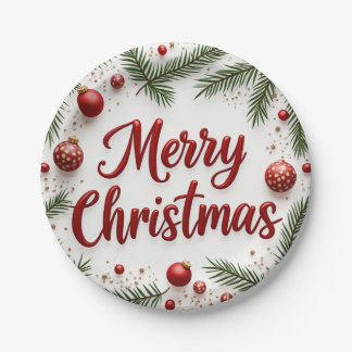 a Christmas round plate