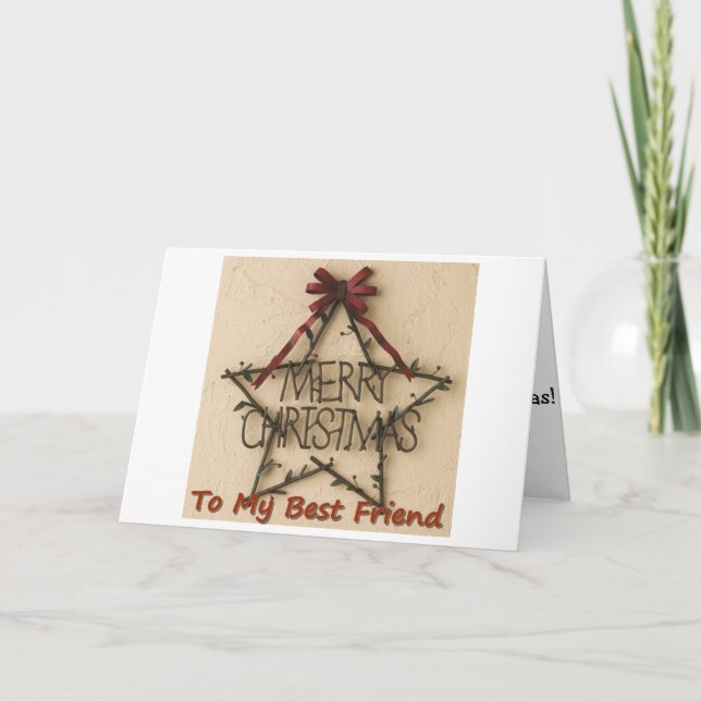 A CHRISTMAS STAR FOR BEST FRIEND AT CHRISTMAS HOLIDAY CARD (Front)