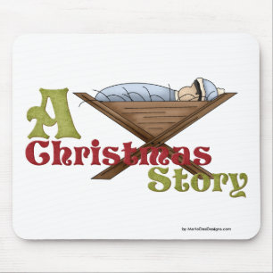 A Christmas Story :: Baby Jesus in a Manger Mouse Pad