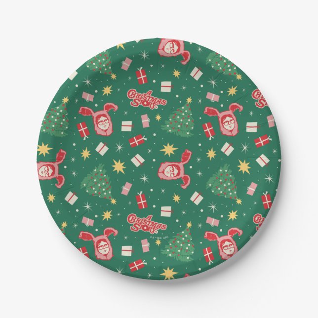 A Christmas Story | Christmas Icon Pattern Paper Plate (Front)