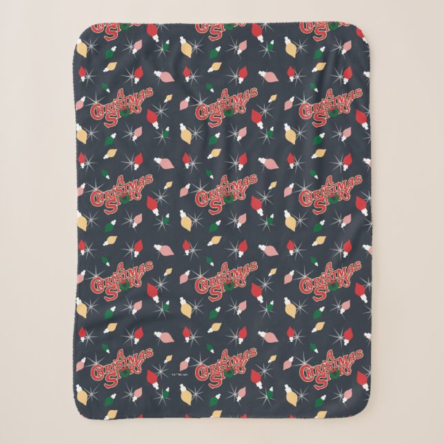 A Christmas Story | Christmas Lights Pattern Sherpa Blanket (Front)