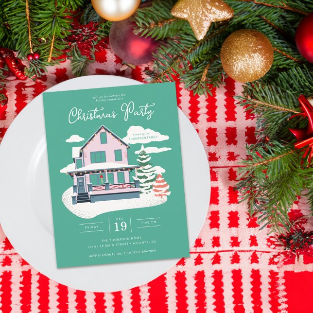 A Christmas Story | Christmas Party  Holiday Postcard (Card on table)