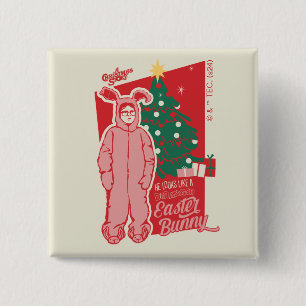 A Christmas Story Deranged Easter Bunny 2 Inch Square Button