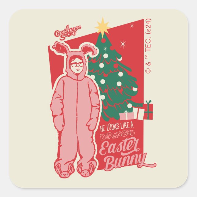 A Christmas Story | Deranged Easter Bunny Square Sticker (Front)