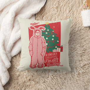 A Christmas Story   Deranged Easter Bunny Throw Pillow