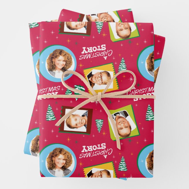 A Christmas Story | Family Photos Pattern Wrapping Paper Sheet (In situ)