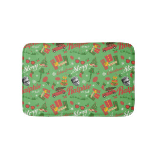 A Christmas Story Green Icon Pattern Bath Mat