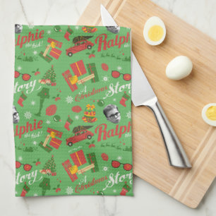 A Christmas Story Green Icon Pattern Kitchen Towel