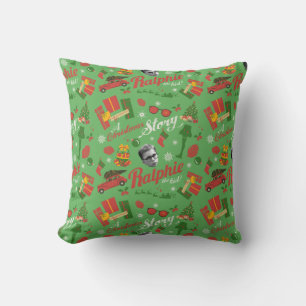 A Christmas Story Green Icon Pattern Throw Pillow