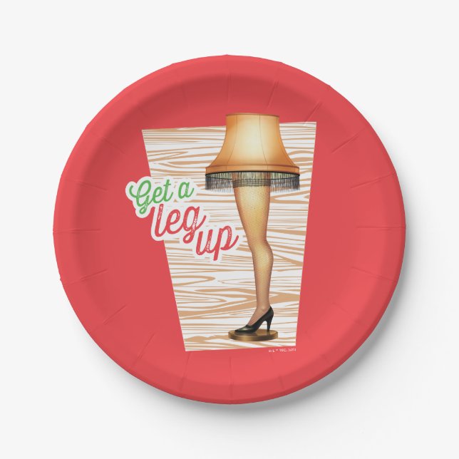 A Christmas Story Lamp | Get a Leg Up Paper Plate (Front)