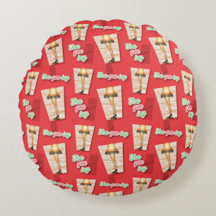 A Christmas Story Leg Lamp Pattern Round Pillow