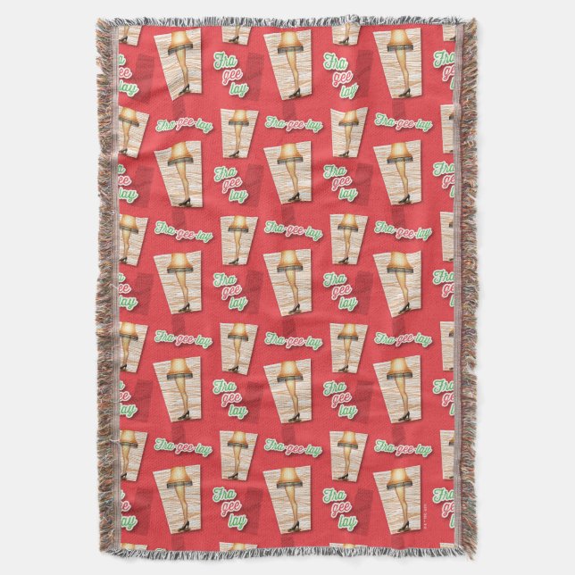 A Christmas Story | Leg Lamp Pattern Throw Blanket (Front Vertical)
