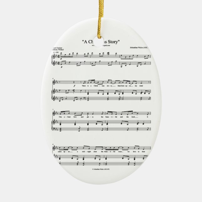 A Christmas Story Music Sheet Ceramic Ornament (Front)