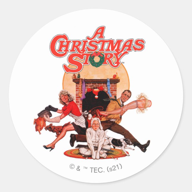 A Christmas Story Poster Art Classic Round Sticker (Front)