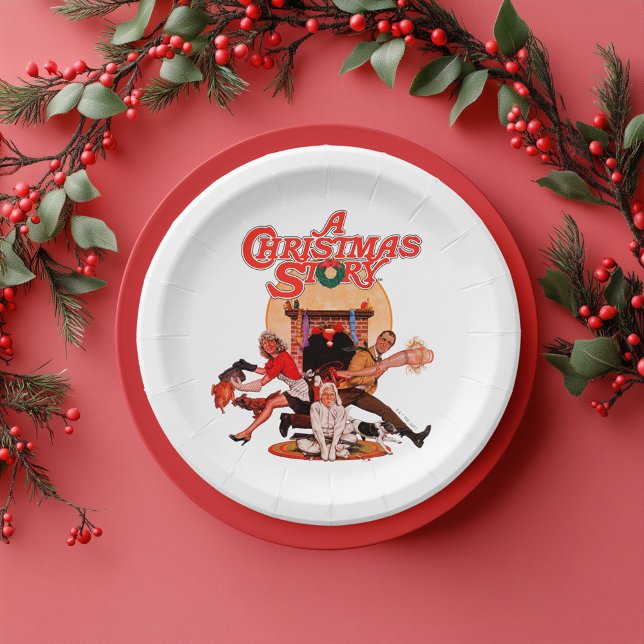 A Christmas Story Poster Art Paper Plate (Paper plate simulated on table)