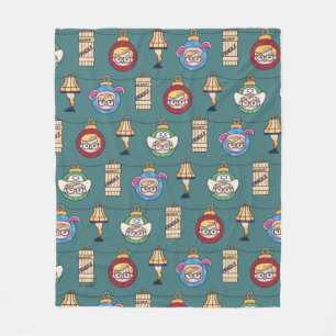 A Christmas Story   Ralphie and Ornaments Pattern Fleece Blanket