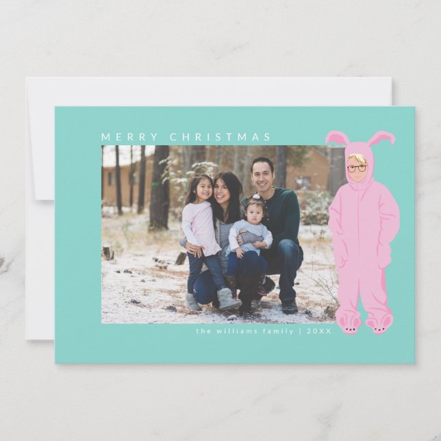 A Christmas Story | Ralphie Bunny Suit - Photo Holiday Card (Front)