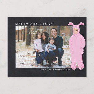 A Christmas Story Ralphie Bunny Suit - Photo Holiday Postcard