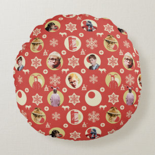 A Christmas Story Retro Snowflake Pattern Round Pillow