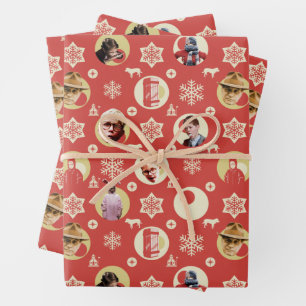 A Christmas Story Retro Snowflake Pattern Wrapping Paper Sheet