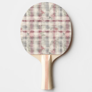 A Christmas Tartan Floral Design Series #13 Ping Pong Paddle