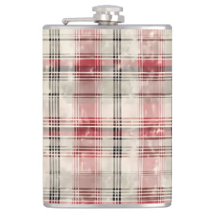 A Christmas Tartan Floral Design Series #15 Hip Flask