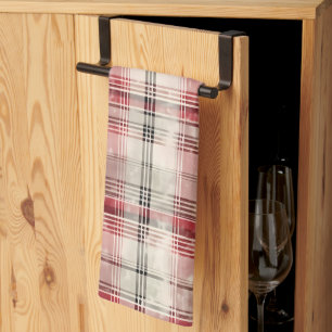 A Christmas Tartan Floral Design Series #15 Kitchen Towel