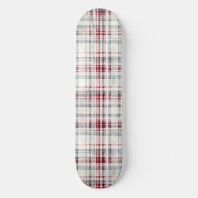 A Christmas Tartan Floral Design Series #24 Skateboard (Front)