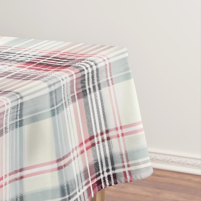 A Christmas Tartan Floral Design Series #24 Tablecloth (In Situ)