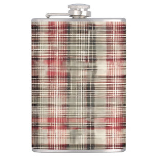 A Christmas Tartan Floral Design Series #2 Hip Flask