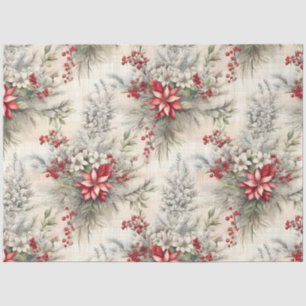 A Christmas Tartan Floral Design Series #6 Tissue Paper