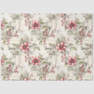 A Christmas Tartan Floral Design Series #7 Tissue Paper
