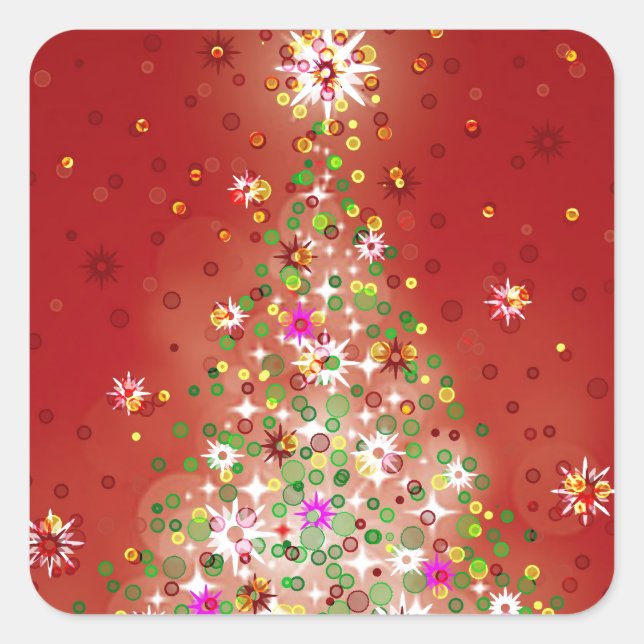 A Christmas tree that glows. Square Sticker (Front)