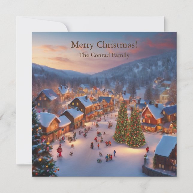 A Christmas Village Holiday Card (Front)