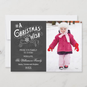 A Christmas Wish Chalkboard Holiday Photo Card