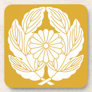 A chrysanthemum in the embrace coaster