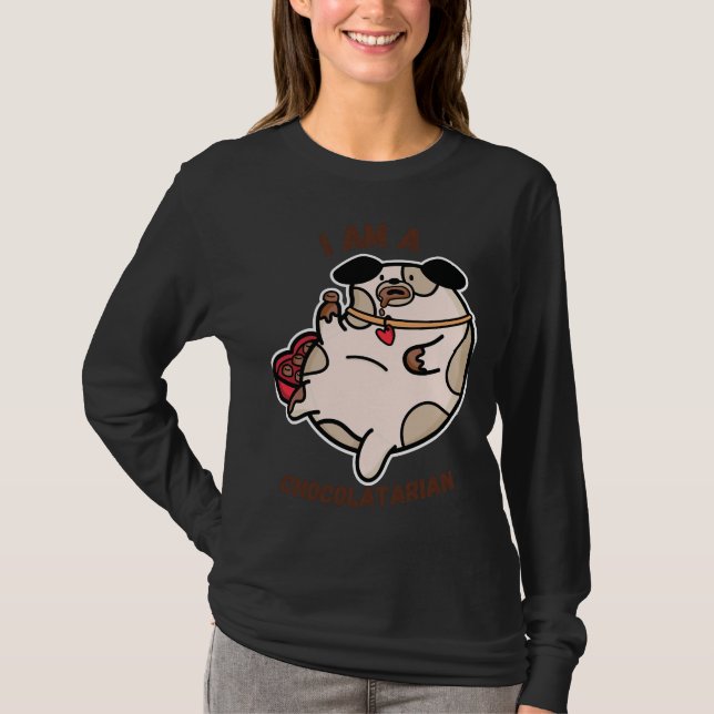 A Chubby Dog Eating Chocolates T-Shirt (Front)