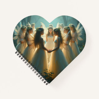 A Circle of Fairies Heart-shaped Notebook