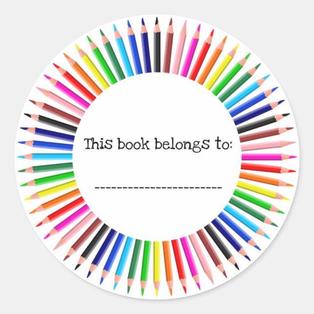 A Circle of Pencil Crayons Classic Round Sticker (Front)