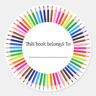 A Circle of Pencil Crayons Classic Round Sticker
