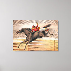 A Circus Performer Riding A Vaulting Horse Canvas Print