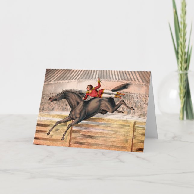 A Circus Performer Riding A Vaulting Horse Card (Front)