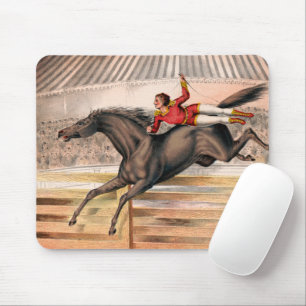 A Circus Performer Riding A Vaulting Horse Mouse Pad